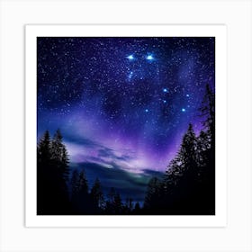 Night Sky With Aurora Art Print