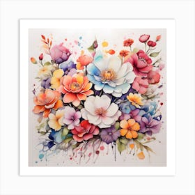 Watercolor Flowers 6 Art Print