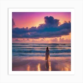 Sunset On The Beach Art Print