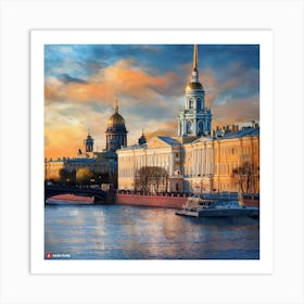 Sunset In St Petersburg Art Print