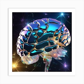 Brain With Lights Art Print