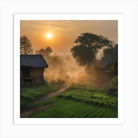 Misty Sunrise Art Print