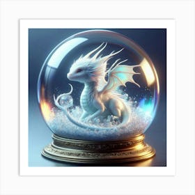 Snow Globe Dragon Art Print