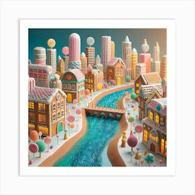 Gingerbread City 2 Art Print