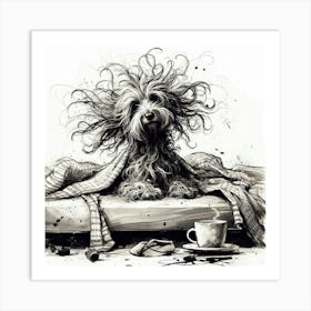 Dog With Hair Art Print