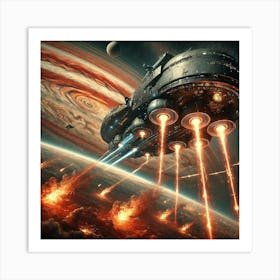 A Sci Fi Depiction Of A Leviathan Class Airship Fi Art Print