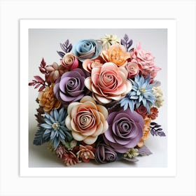 Paper Flower Bouquet Art Print