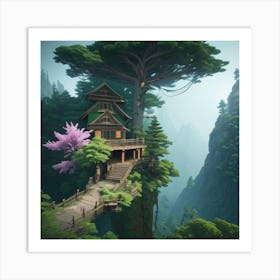 One Tree On The Top Of The Mountain Towering 1 Art Print