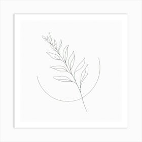 Line Drawing Of A Leaf 1 Art Print