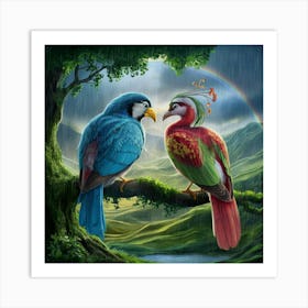 Sharing the Feeling in top of tree Art Print