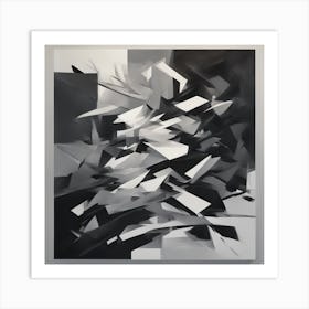 Abstract Black And White Painting 4 Art Print