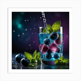 Blueberry Juice In A Glass 1 Art Print