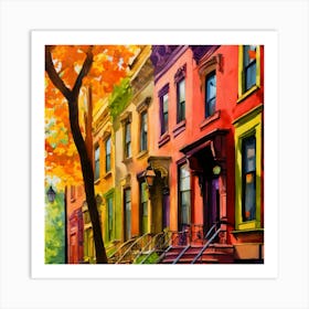 Colorful Houses In Brooklyn Art Print