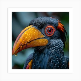 Horned Hornbill Art Print