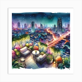 Cityscape Painting Dreamscape Art Print