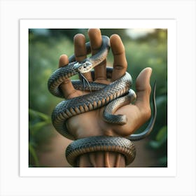 Snake In The Hand Art Print