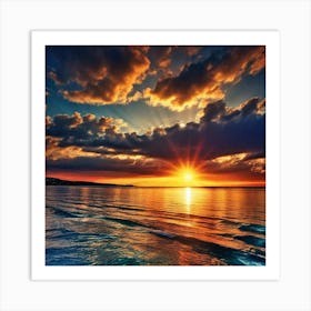 Sunset Over The Sea 9 Art Print