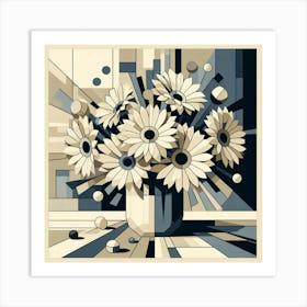 Daisies In A Vase 1 Art Print