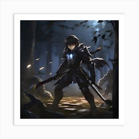 Swordsman In The Forest Art Print