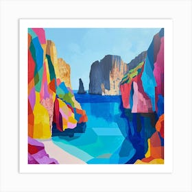 Colourful Abstract Calanques National Park France 3 Art Print