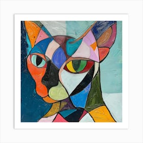 Kisha2849 Picasso Style Hairless Cat No Negative Space Full Pag 187efe57 C17c 465f A31f B5142dddf61d Art Print