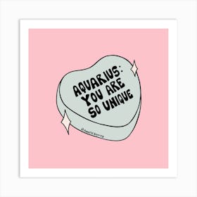 Aquarius Conversation Heart Art Print