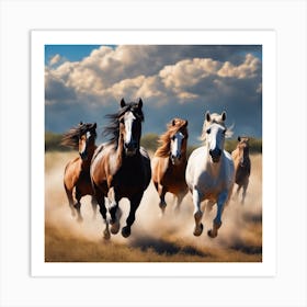 Harmony in the Herd: A Wild Run Art Print