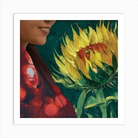 Sunflower By Van Gogh 2 Art Print