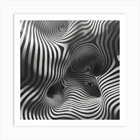 Abstract Black And White Zebra Pattern 1 Art Print