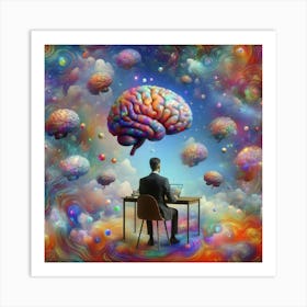 Man With A Brain Art Print