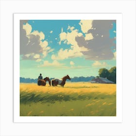 Horses In The Field 8 Art Print