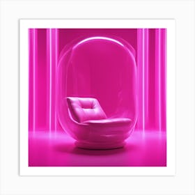 Furniture Design, Tall Bad, Inflatable, Fluorescent Viva Magenta Inside, Transparent, Concept Produc Art Print