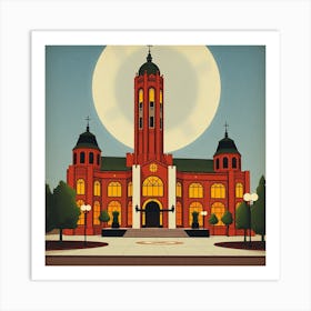 Illustration Of A Church Art Print