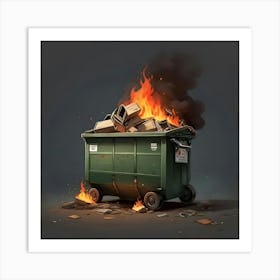 Trash Can On Fire Affiche