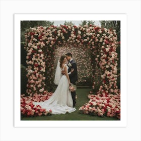 Wedding Arch With Roses Art Print