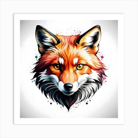 Fox Head 10 Art Print