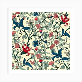 Sunny Meadow London Fabrics Floral Pattern 1 Art Print