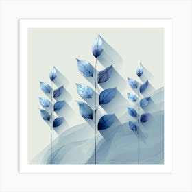 Blue Leaves Art Print