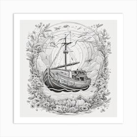 Ship In The Sea 2 Art Print