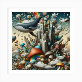 Psychedelic City Art Print