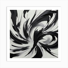 Abstract Black And White Painting 11 Art Print