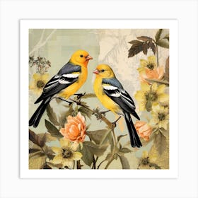 Bird In Nature American Goldfinch 4 Art Print