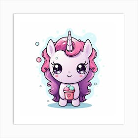 Unicorn With Rainbow Mane 27 Art Print