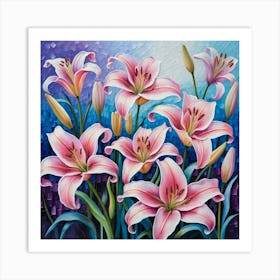 Pink Lilies 1 Art Print