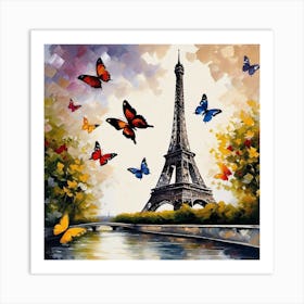 Butterfly In Paris 3 Art Print