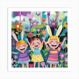 Children In The Garden Art Print