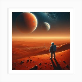 Astronaut On Mars Art Print