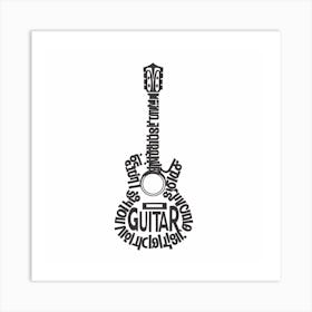 Guitar Word Art Art Print