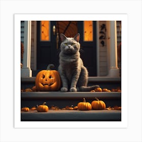 Halloween Cat 24 Art Print