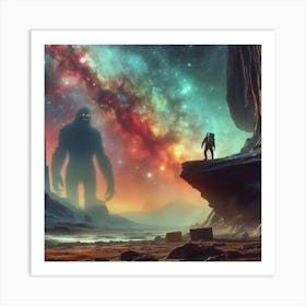 Bigfoot In Space Art Print